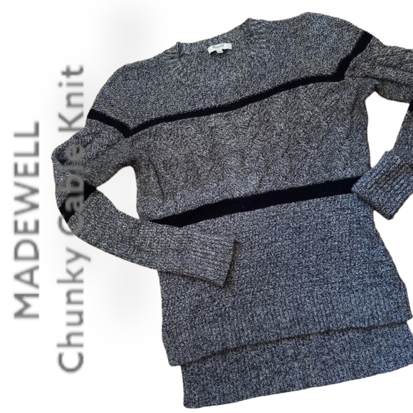 🏖️ MADEWELL Soft Chunky Knit Pullover Size Small - Picture 3 of 11